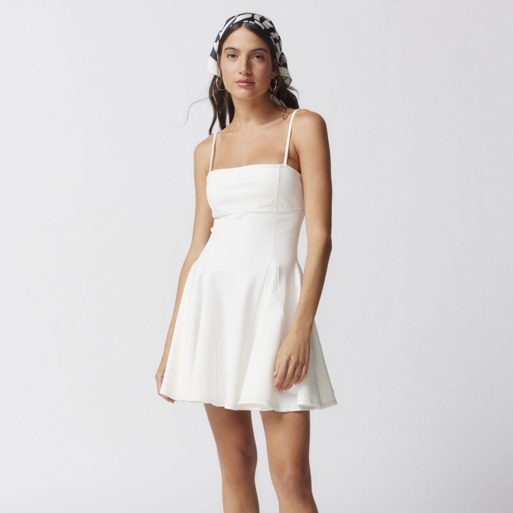 Urban Outfitters Kalina Ponte Mini Dress in White